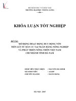 Mở rộng hoạt động huy động vốn tiền gửi từ dân cư tại ngân hàng nông nghiệp và phát triển nông thôn việt nam chi nhánh tỉnh hà nam 