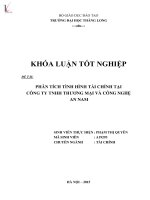 Luận văn phân tích tài chính tại công ty TNHH thương mại và công nghệ an nam 