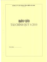 Báo cáo tài chính công ty mẹ quý 4 năm 2010 - Công ty Cổ phần Bóng đèn Điện Quang
