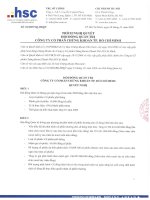 Nghị quyết Hội đồng Quản trị ngày 21-10-2009 - Công ty Cổ phần Chứng khoán Thành phố Hồ Chí Minh
