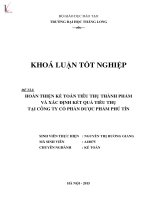 Luận văn hoàn thiện kế toán tiêu thụ thành phẩm và xác định kết quả tiêu thụ tại công ty cổ phần dược phẩm phú tín 