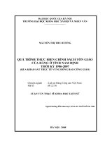 Quá trình thực hiện chính sách tôn giáo của đảng ở tỉnh nam định thời kỳ 1986 2007 