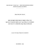 MỘT số BIỆN PHÁP HOÀN THIỆN CÔNG tác QUẢN lý NGUỒN NHÂN lực tại CÔNG TY cổ PHẦN sản XUẤT và THƯƠNG mại THAN UÔNG bí 