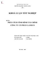 Luận văn phân tích tình hình tài chính công ty cổ phần landco 