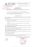 Nghị quyết Hội đồng Quản trị ngày 11-01-2011 - Công ty Cổ phần Dịch vụ và Xây dựng Địa ốc Đất Xanh