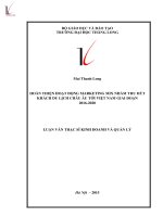 Luận văn Thạc sĩ Hoàn thiện hoạt động Marketing mix nhằm thu hút khách du lịch châu Âu tới Việt Nam