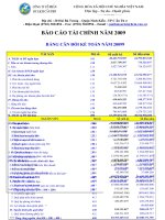 Báo cáo tài chính năm 2009 - Công ty cổ phần Du lịch Cần Thơ