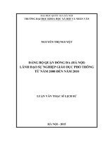 Đảng bộ quận đống đa (hà nội) lãnh đạo sự nghiệp giáo dục phổ thông từ năm 2000 đến năm 2010 