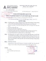 Nghị quyết Hội đồng Quản trị ngày 24-01-2011 - Công ty Cổ phần Dịch vụ và Xây dựng Địa ốc Đất Xanh