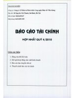 Báo cáo tài chính hợp nhất quý 4 năm 2010 - Công ty Cổ phần Đầu tư Phát triển Công nghệ Điện tử Viễn thông