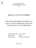 Luận văn phân tích tình hình tài chính của công ty TNHH một thành viên vận tải thiên minh 