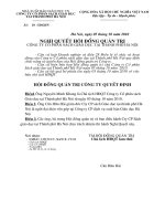 Nghị quyết Hội đồng Quản trị ngày 5-10-2010 - Công ty Cổ phần Sách Giáo dục tại Tp.Hà Nội