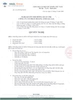 Nghị quyết Hội đồng Quản trị ngày 21-12-2009 - Công ty Cổ phần Hoàng Anh Gia Lai