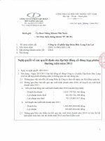 Nghị quyết Đại hội cổ đông thường niên năm 2011 - Công ty Cổ phần Tập đoàn Đức Long Gia Lai