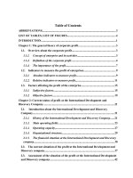 Solutions to improve the profit at the Internayional Development and Discovery Company