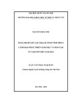 Đảng bộ huyện lập thạch ( tỉnh vĩnh phúc) lãnh đạo phát triển giáo dục và đào tạo từ năm 1997 đến năm 2012 