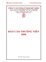 Báo cáo thường niên năm 2009 - Công ty Cổ phần Kỹ nghệ Đô Thành