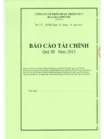 Báo cáo tài chính quý 3 năm 2015 - Công ty Cổ phần Dược phẩm Trung ương 3