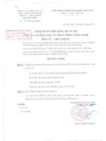 Nghị quyết Hội đồng Quản trị ngày 19-10-2010 - Công ty Cổ phần Đầu tư Phát triển Công nghệ Điện tử Viễn thông