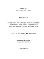 NGHIÊN cứu TÌNH HÌNH sử DỤNG KHÁNG SINH ở các KHOA PHẪU THUẬT tại BỆNH VIỆN TRƯỜNG đại học y dược HUẾ năm 2015