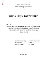 Luận văn hoàn thiện kế toán tập hợp chi phí sản xuất và tính giá thành sản phẩm tại công ty cổ phần kết cấu thép và thiết bị nâng hạ hoàng anh 