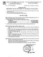 Nghị quyết Hội đồng Quản trị ngày 26-08-2011 - Công ty Cổ phần Cáp Sài Gòn