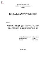 Luận văn nâng cao hiệu quả sử dụng tài sản của công ty TNHH phương hà 