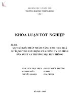 Luận văn một số giải pháp nhằm nâng hiệu quả sử dụng vốn lưu động của công ty cổ phần sản xuất và thương mại huy thông 