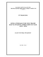 Đảng lãnh đạo cuộc đấu tranh bảo vệ tổ quốc ở biên giới việt nam (1975 1979) 