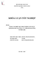 Luận văn nâng cao hiệu quả hoạt động sản xuất kinh doanh tại công ty TNHH dinh dưỡng nutricare 