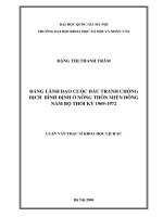 Đảng lãnh đạo cuộc đấu tranh chống địch bình định ở nông thôn miền đông nam bộ thời kỳ 1969 1972 