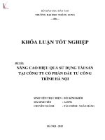 Luận văn nâng cao hiệu quả sử dụng tài sản tại công ty cổ phần đầu tư xây dựng công trình hà nội 