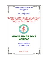 QUAN hệ  GIỮA HOA kỳ và VIỆT NAM TRÊN LĨNH vực văn hóa   GIÁO dục từ 2001 đến 2012