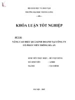 Luận văn Nâng cao hiệu quả kinh doanh tại công ty cổ phần viễn thông Hà An