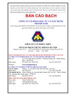 Bản cáo bạch - Công ty Cổ phần Đầu tư và Xây dựng Thành Nam