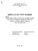 Luận văn hoàn thiện công tác kế toán tập hợp chi phí sản xuất và tính giá thành sản phẩm tại công ty cổ phần chống thấm và xây lắp việt nam 
