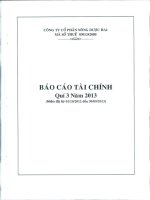 Báo cáo tài chính công ty mẹ quý 3 năm 2013 - Công ty Cổ phần Nông dược H.A.I