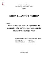 Luận văn nâng cao lợi nhuận tại công ty cổ phần đầu tư xây dựng và phát triển đô thị việt nam 