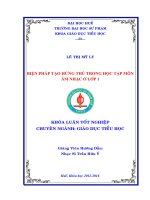 BIỆN PHÁP tạo HỨNG THÚ TRONG học tập môn âm NHẠC ở lớp 1