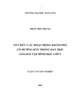 TỔ CHỨC các HOẠT ĐỘNG KHÁM PHÁ có HƯỚNG dẫn TRONG dạy học GIẢI bài tập HÌNH học lớp 9