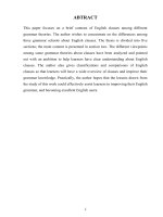 Grammar Theory Minor thesis : Clauses in English