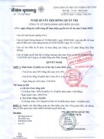 Nghị quyết Hội đồng Quản trị - Công ty Cổ phần Bóng đèn Điện Quang