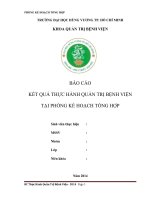 Báo cáo kết quả thực hành quản trị bệnh viện tại phòng kế hoạch tổng hợp