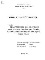 Luận văn phân tích hiệu quả hoạt động kinh doanh của công ty cổ phần sản xuất thương mại và xây dựng ngọc hoàn 