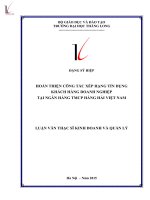 Luận văn hoàn thiện công tác xếp hạng tín dụng khách hàng doanh nghiệp tại ngân hàng TMCP hàng hải việt nam 