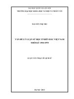 Vấn đề lý luận sử học ở miền bắc việt nam thời kỳ 1954 1975 