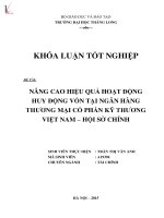 Luận văn nâng cao hiệu quả hoạt động huy động vốn tại ngân hàng thương mại cổ phần kỹ thương việt nam hội sở chính 