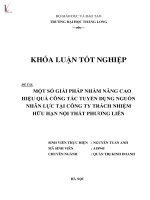 Một số biện pháp nâng nhằm cao hiệu quả công tác tuyển dụng nguồn nhân lực tại công ty TNHH nội thất phương liên 