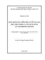Đảng bộ huyện chiêm hóa (tuyên quang) thực hiện nhiệm vụ xây dựng đảng từ năm 2000 đến năm 2010 