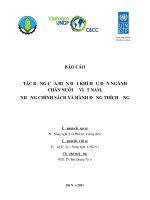 TÁC ĐỘNG CỦA BIẾN ĐỔI KHÍ HẬU ĐẾN NGÀNH CHĂN NUÔI Ở VIỆT NAM,NHỮNG CHÍNH SÁCH VÀ HÀNH ĐỘNG THÍCH ỨNG